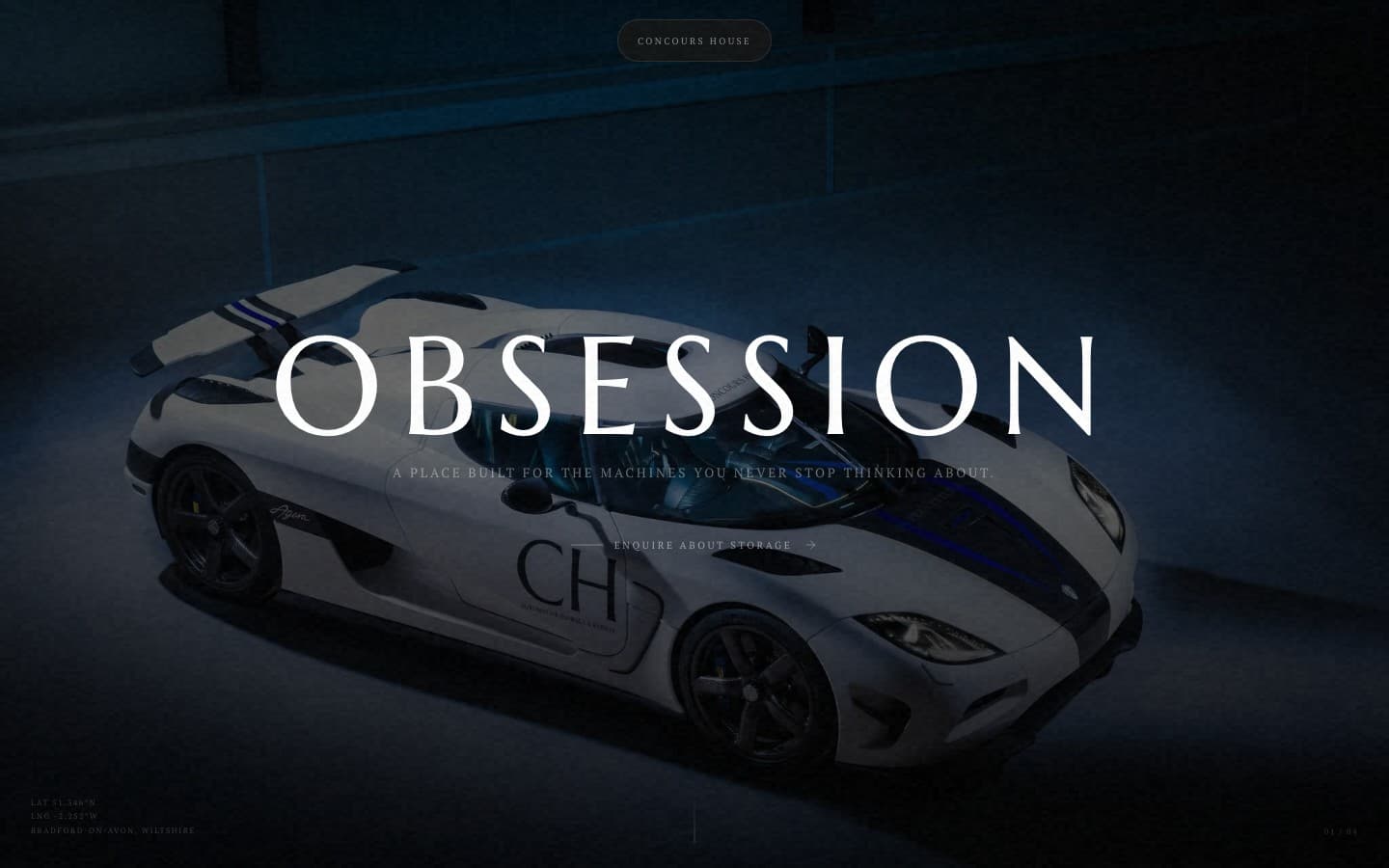 Concours House — Luxury Vehicle Storage website designed and built by Glow Up Digital